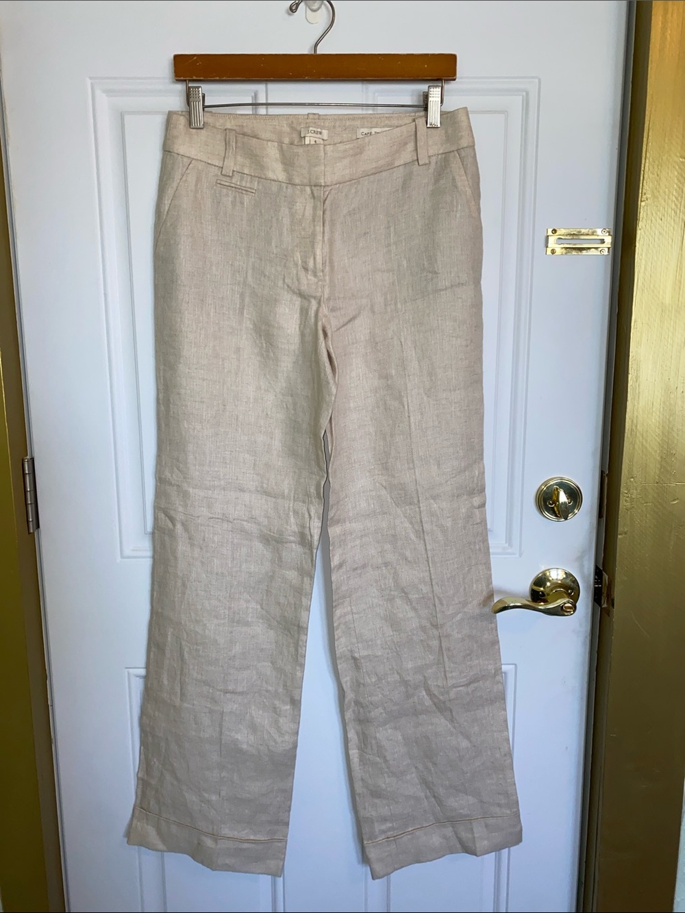 J.Crew 100% Linen Wide-Leg Pants in Natural
